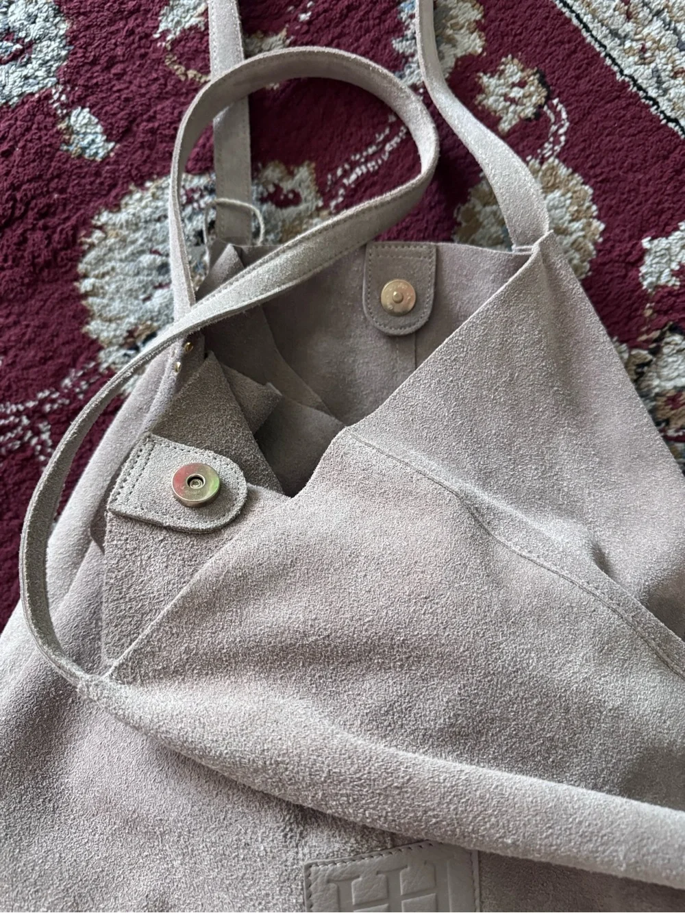 Haute Hippie Grey Suede Hobo Bag